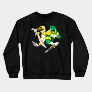 Green and White Power Rangers Crewneck Sweatshirt